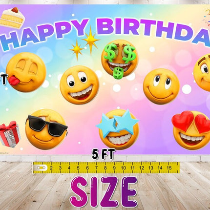 5x3 FT New Emoji Smiley Faces Party Decorations Backdrop - Add a Splash of Emotions to Your Celebration!