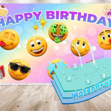 5x3 FT New Emoji Smiley Faces Party Decorations Backdrop - Add a Splash of Emotions to Your Celebration!