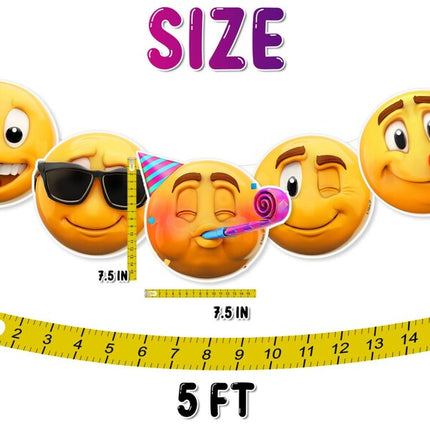 5 Pcs New Emoji Smiley Faces Party Decorations Banner - Express Yourself in Style!