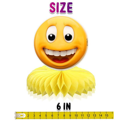 5 Pcs New Emoji Smiley Faces Party Honeycomb Centerpieces - Add Playful Charm to Your Decor!
