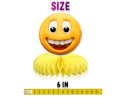 5 Pcs New Emoji Smiley Faces Party Honeycomb Centerpieces - Add Playful Charm to Your Decor!