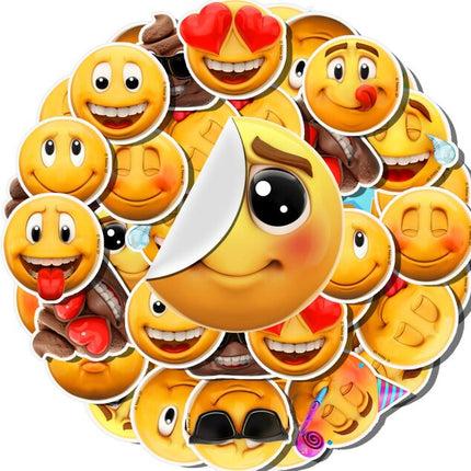 25 Pcs New Emoji Smiley Faces Party Favors Stickers - Express Yourself with Emojis!