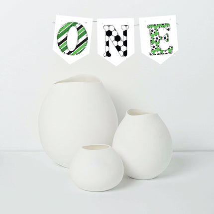 Football One Banner For High chair | Sport Green One Banner- First Birthday Party Supplies . Soccer First Birthday Decorations For Babies