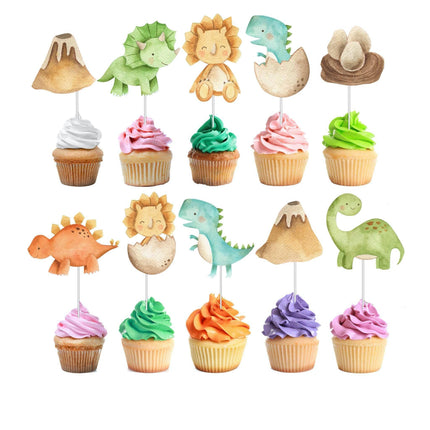 Prehistoric Dino Cupcake Toppers - Roar into the Party with Jurassic Charm!