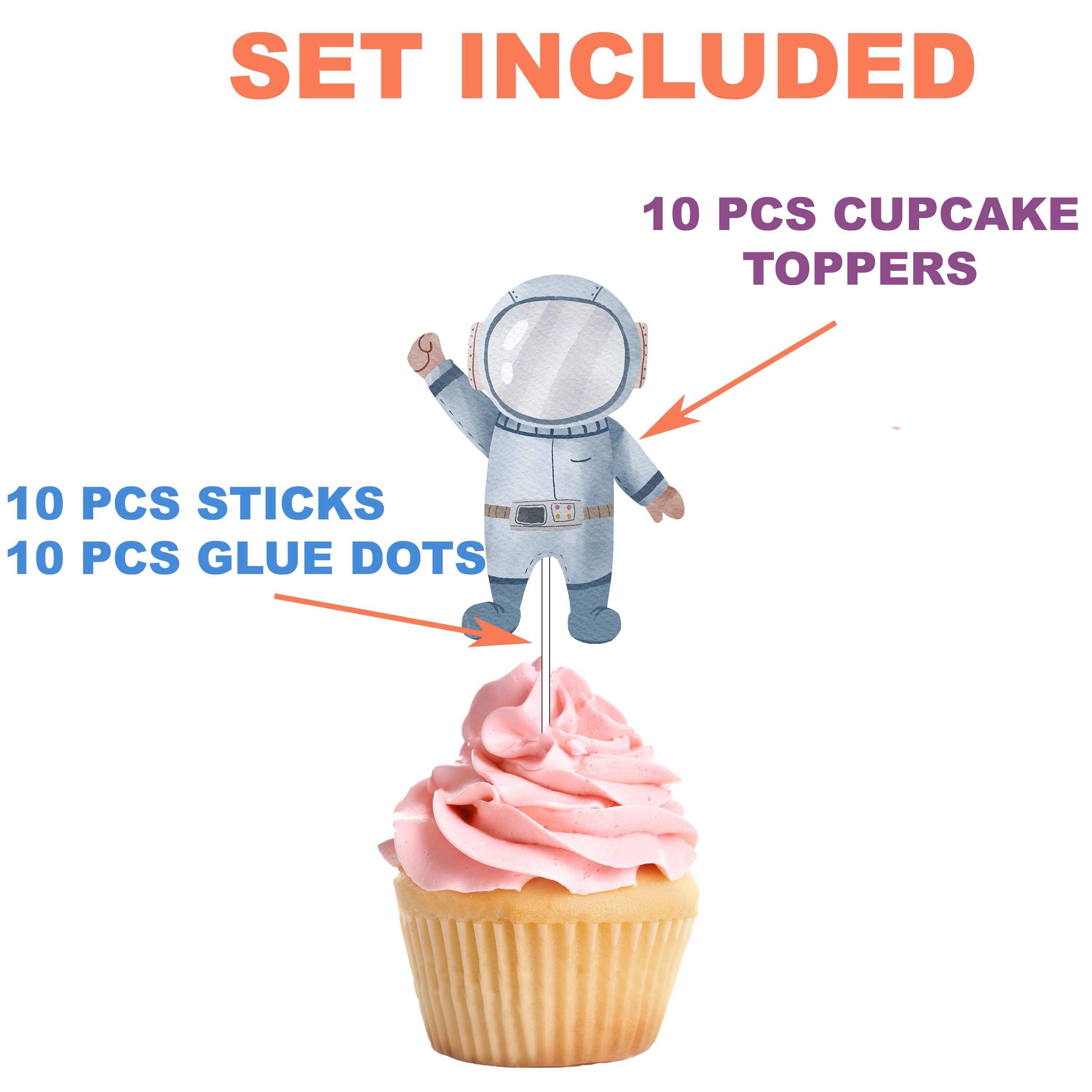 Galactic Adventure Space Set Of 10 Cupcake Toppers