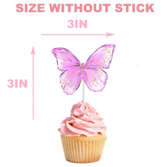 Elegant Butterfly Cupcake Toppers - Whimsical Beauty for Your Desserts!
