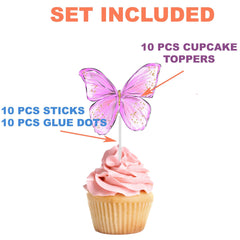 Elegant Butterfly Cupcake Toppers - Whimsical Beauty for Your Desserts!