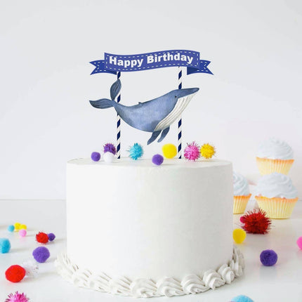 Majestic Blue Whale Cake Topper – Celebrate the Big Day with a Splash