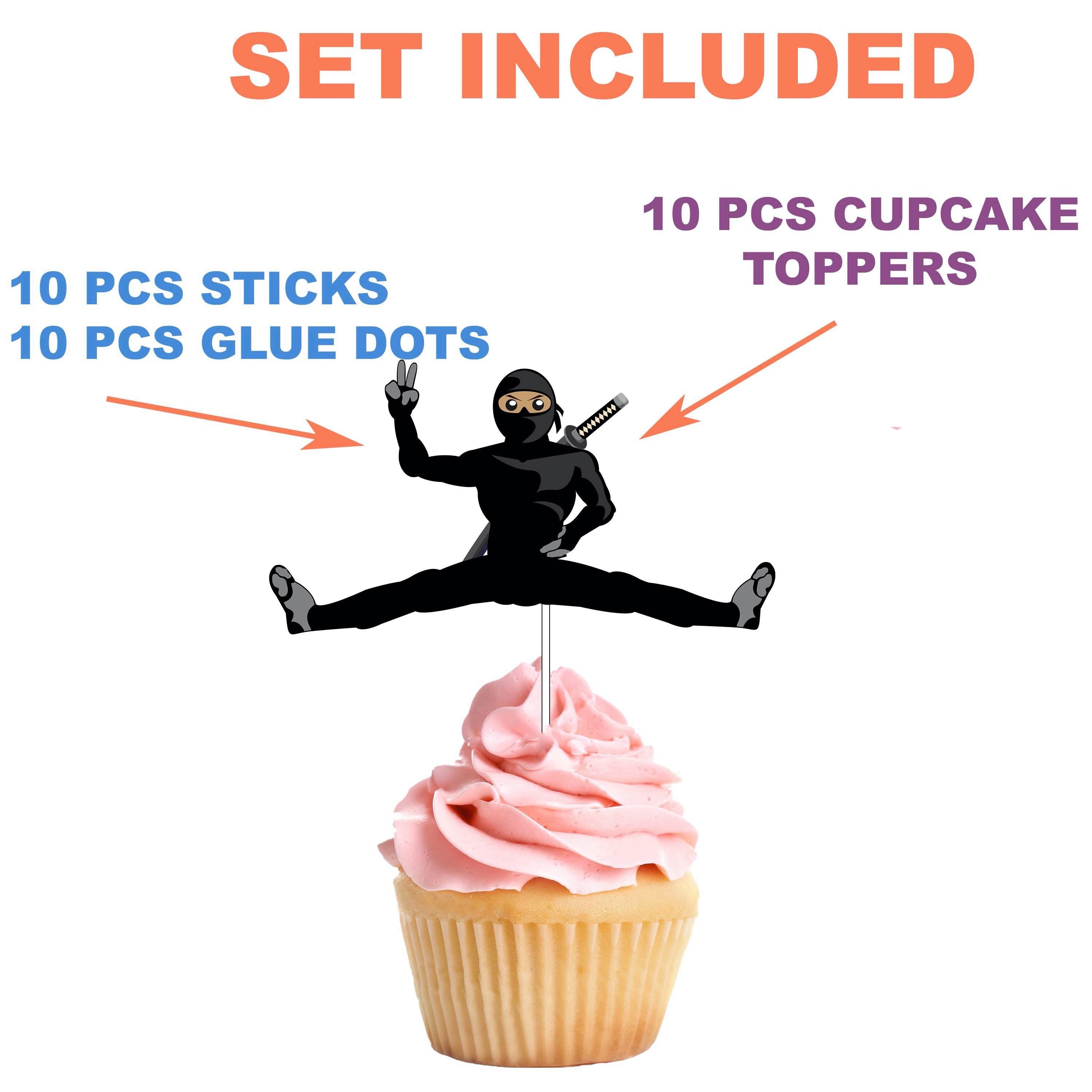 Stealthy Ninja Cupcake Toppers - Set of 10 Action-Packed Decorations for Parties and Events