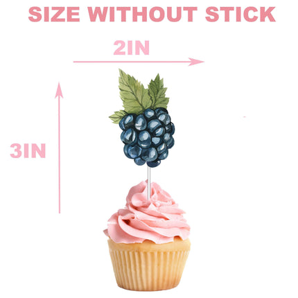 Berry Delight Cupcake Toppers - Set of 10 Artisanal Fruit Decorations for Desserts
