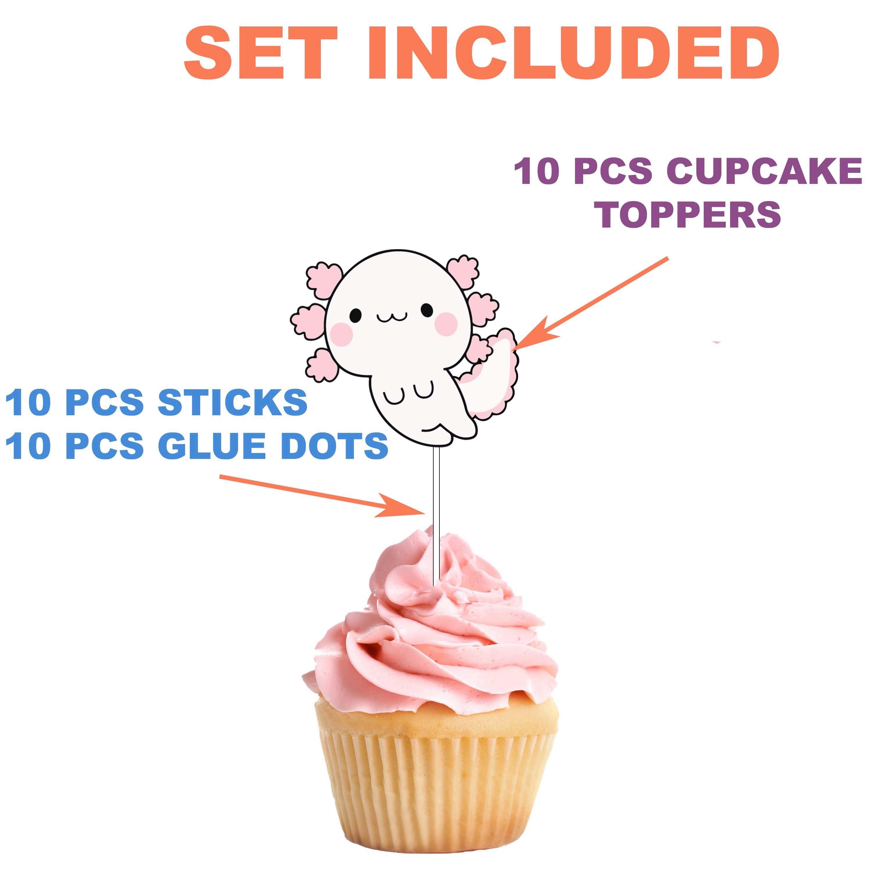 Cute Axolotl Cupcake Toppers - Sweeten Your Celebration with a Splash of Cuteness!