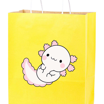 6 Pcs Axolotl Party Favor Bags Stickers | Axolotls Birthday Party Supplies | Axolotl Ocean Animals Birthday Decorations Favors