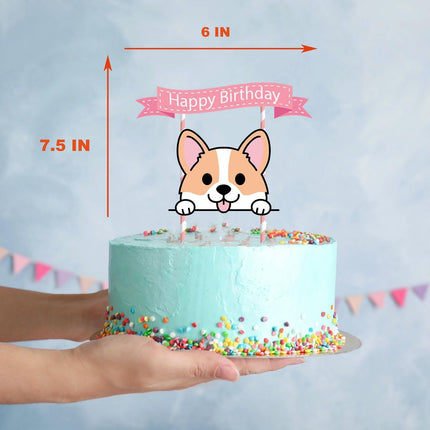 Paw-ty Time - Kawaii Corgi Cake Topper for Dog-Lovers' Birthdays