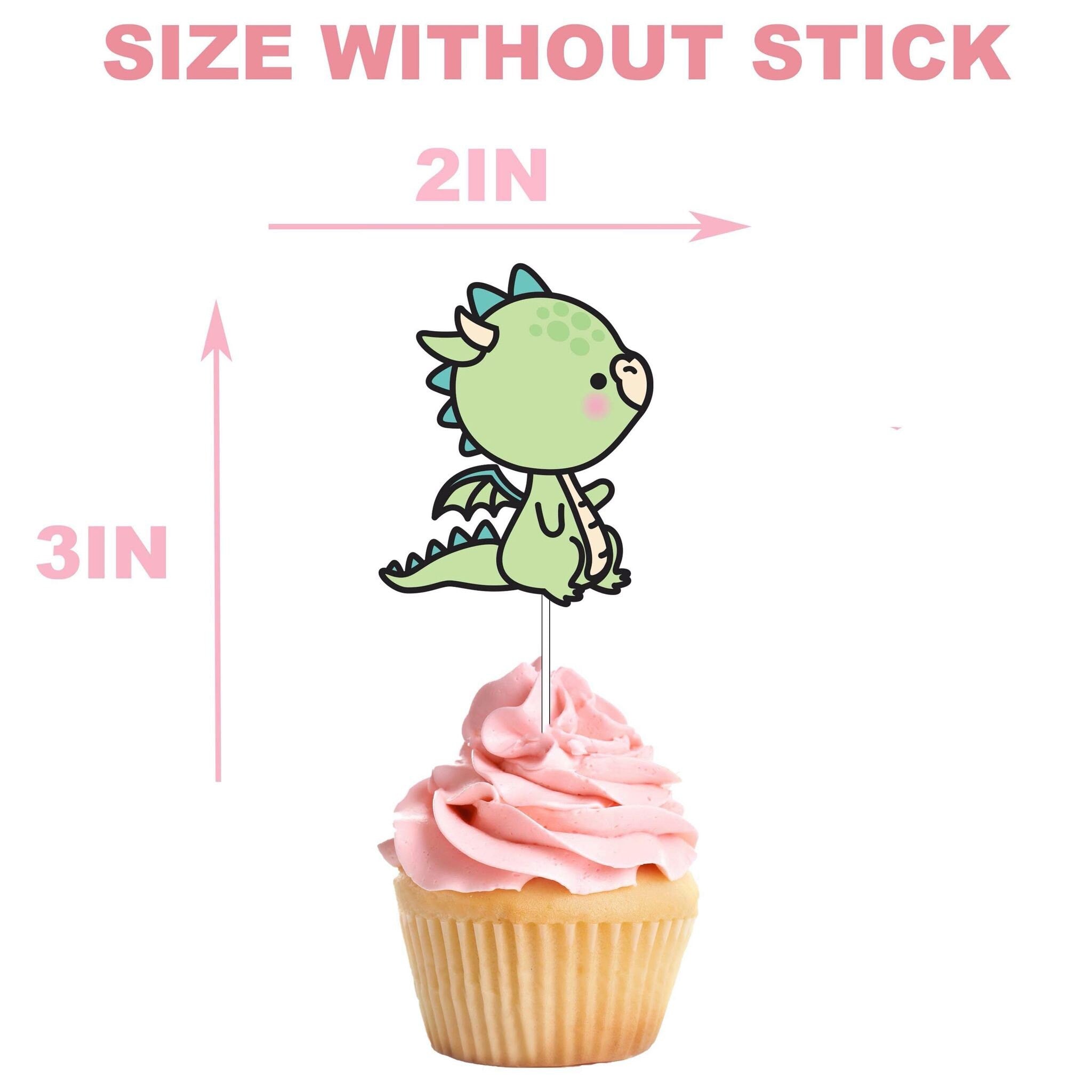 Enchanting Kawaii Dragon Cupcake Toppers - Magical Touch for Parties and Celebrations!