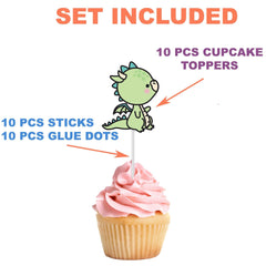 Enchanting Kawaii Dragon Cupcake Toppers - Magical Touch for Parties and Celebrations!