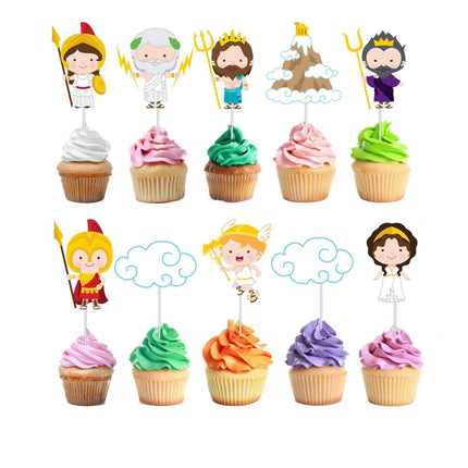 Divine Greek Gods Cupcake Toppers for Mythological Party Themes