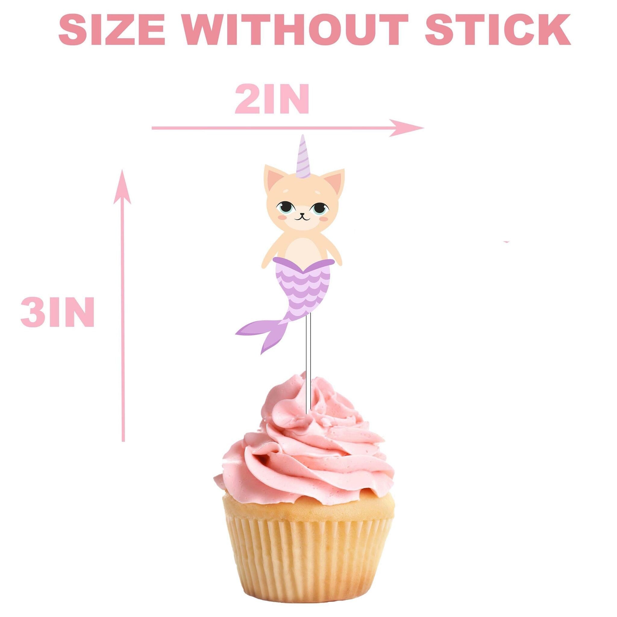 Meowmaid Mercat Cupcake Toppers - Purr-fect Under-the-Sea Charm for Your Sweets!