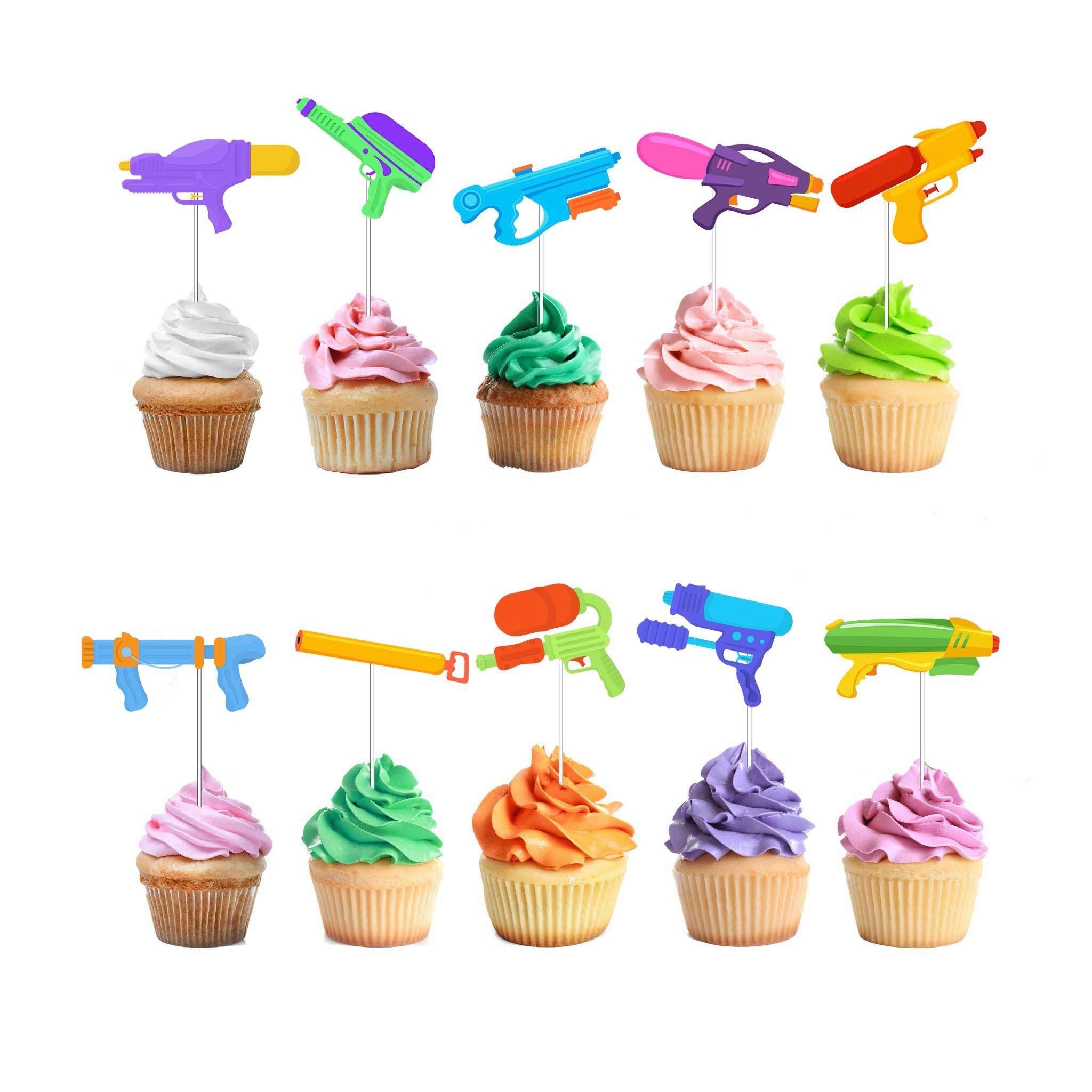 Super Soaker Water Gun Cupcake Toppers - Make a Splash at Your Next Party!