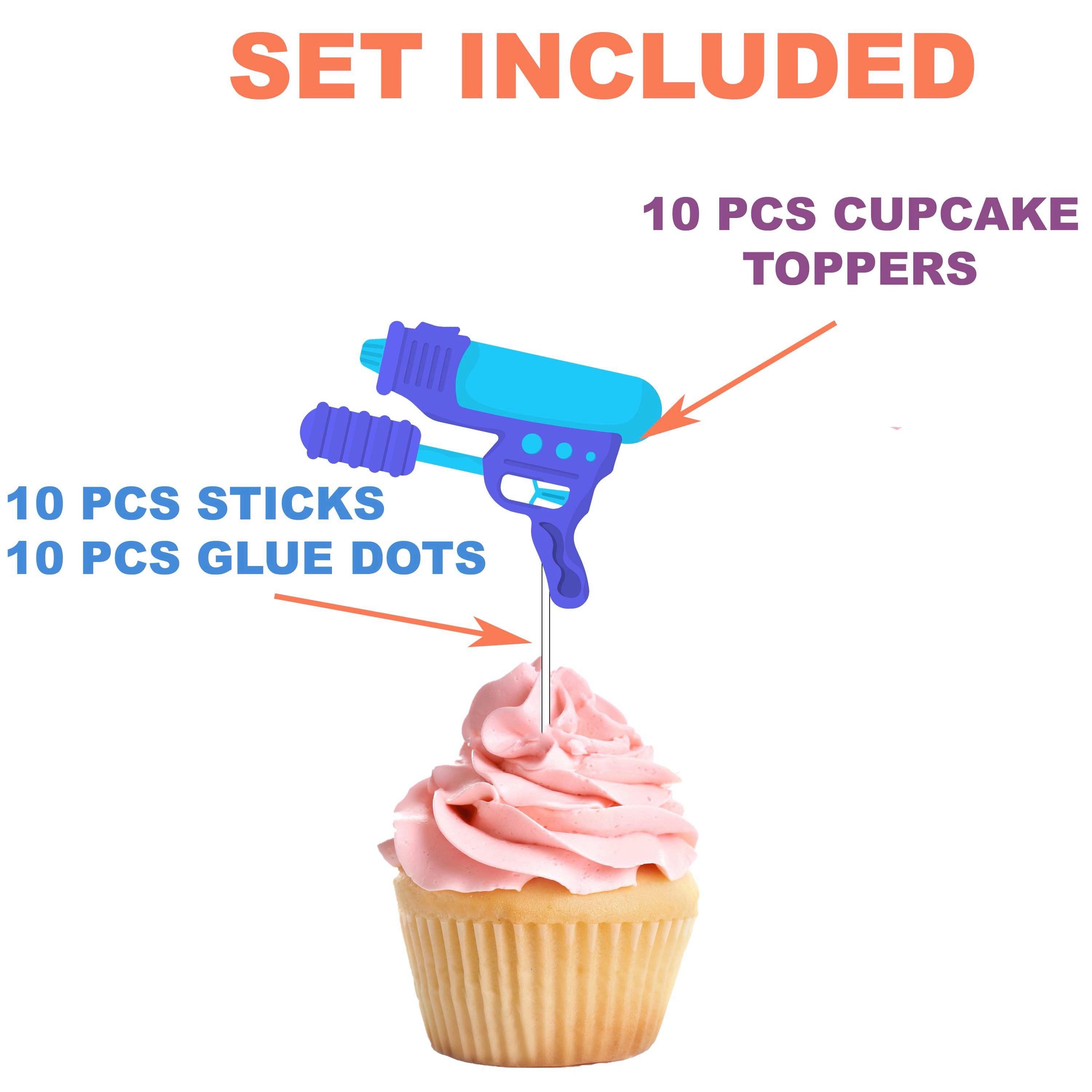 Super Soaker Water Gun Cupcake Toppers - Make a Splash at Your Next Party!