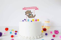 Adorable Otter Cake Topper – Perfect for Baby Showers and Birthday Parties