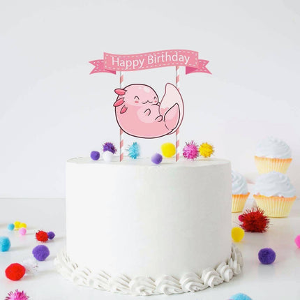 Cute Axolotl Birthday Cake Topper – Add a Splash of Charm to Your Celebration!