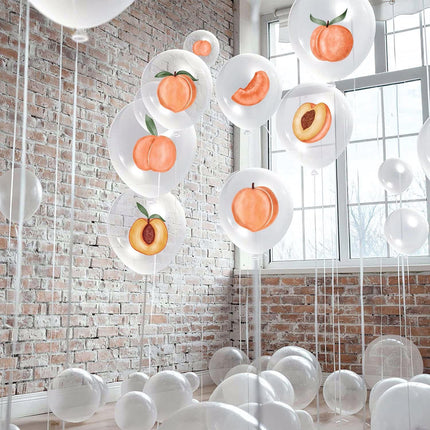 8 Pcs Sweet Peach Balloon Stickers for Birthday | Baby Shower for Peachy Party | Baby Shower Party Theme (Balloons not included)