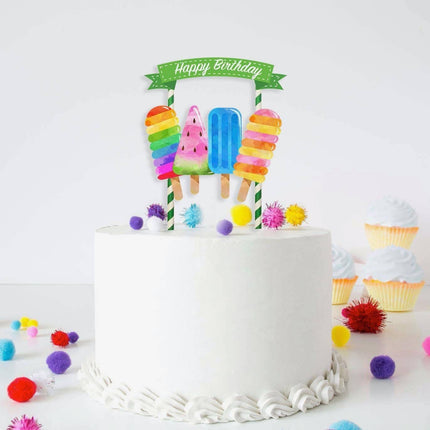 Sweet Artistry - Watercolor Ice Cream Cake Topper for Delicious Birthdays