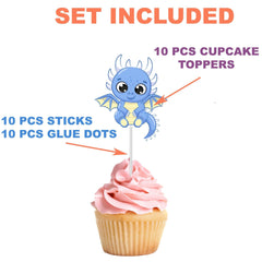 Whimsical Dragon Cupcake Toppers - Fantastical Fun for Every Party