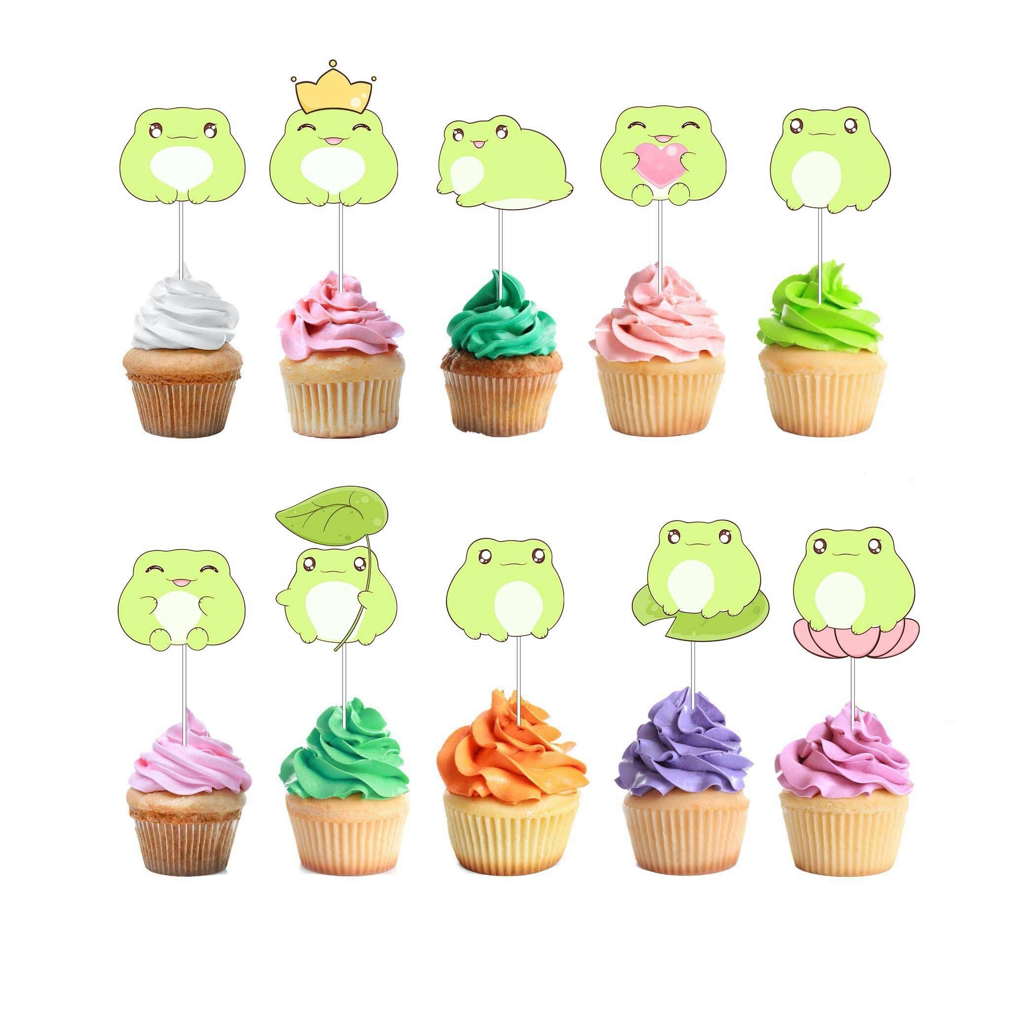 Kawaii Frog Cupcake Toppers - Hop into Adorable Dessert Decorations!