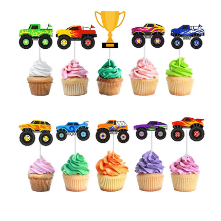 Roaring Monster Truck Cupcake Toppers - Rev Up Your Party Decorations