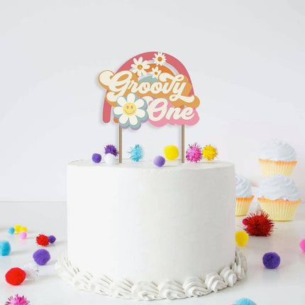 Peace, Love, and Cake - Groovy '70s Inspired Cake Topper for Birthdays