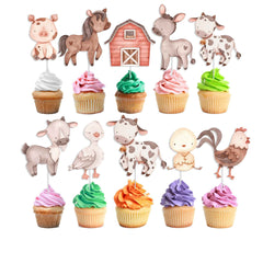 Charming Farmyard Friends Set Of 10 Cupcake Toppers