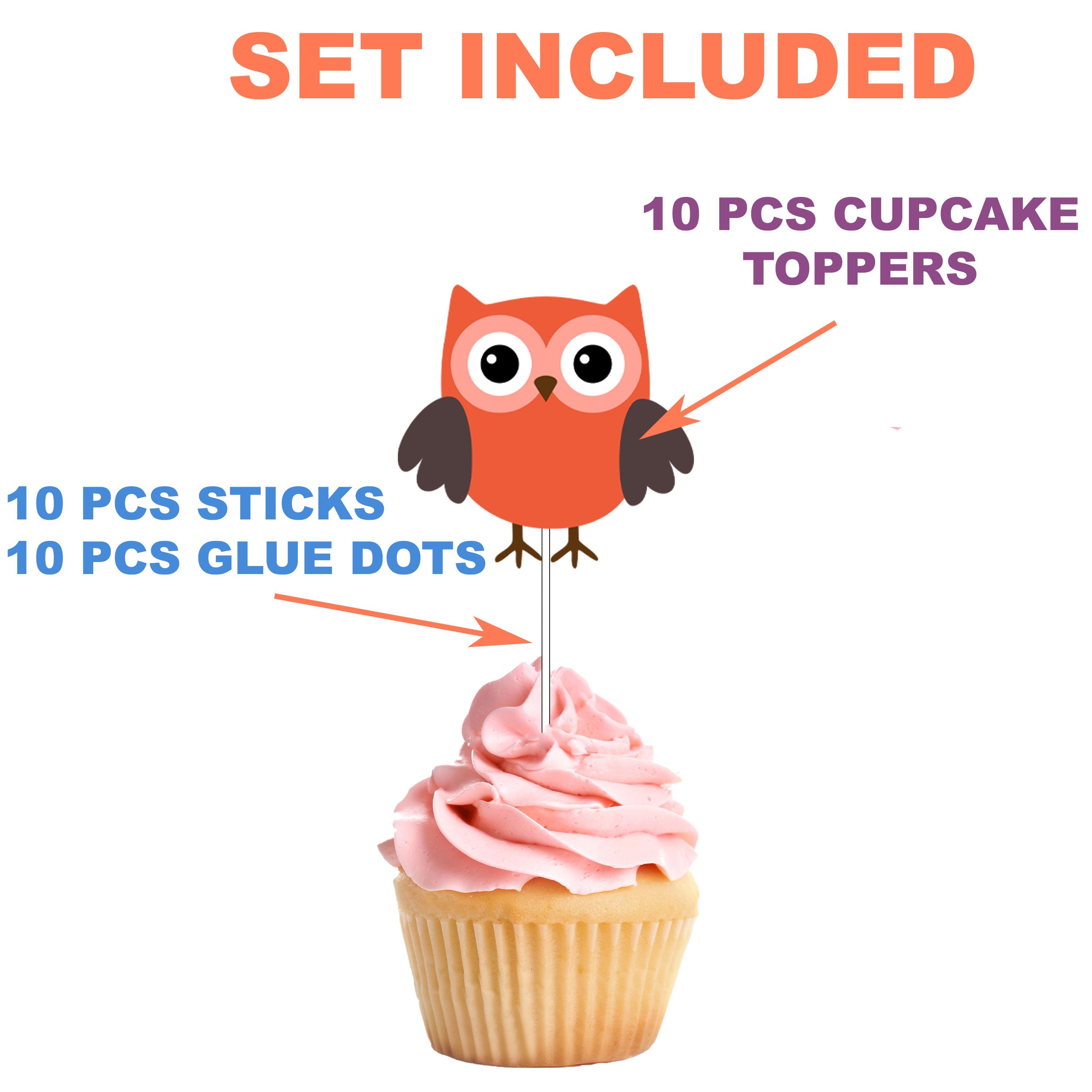 Whimsical Owl Cupcake Toppers - Perfect for Adding a Wise Touch to Your Sweet Celebrations!