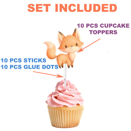 Charming Fox Cupcake Toppers - Bring a Dash of Woodland Wonder to Your Party!