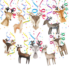 Enchanting Forest Deer Swirl Decorations - Whimsical Deer Cutouts for Woodland-Themed Celebrations