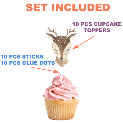 Enchanting Deer Cupcake Toppers - Forest-Themed Charm for Any Occasion
