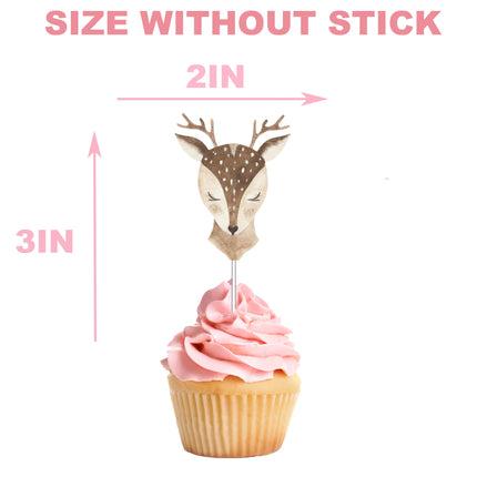 Enchanting Deer Cupcake Toppers - Forest-Themed Charm for Any Occasion