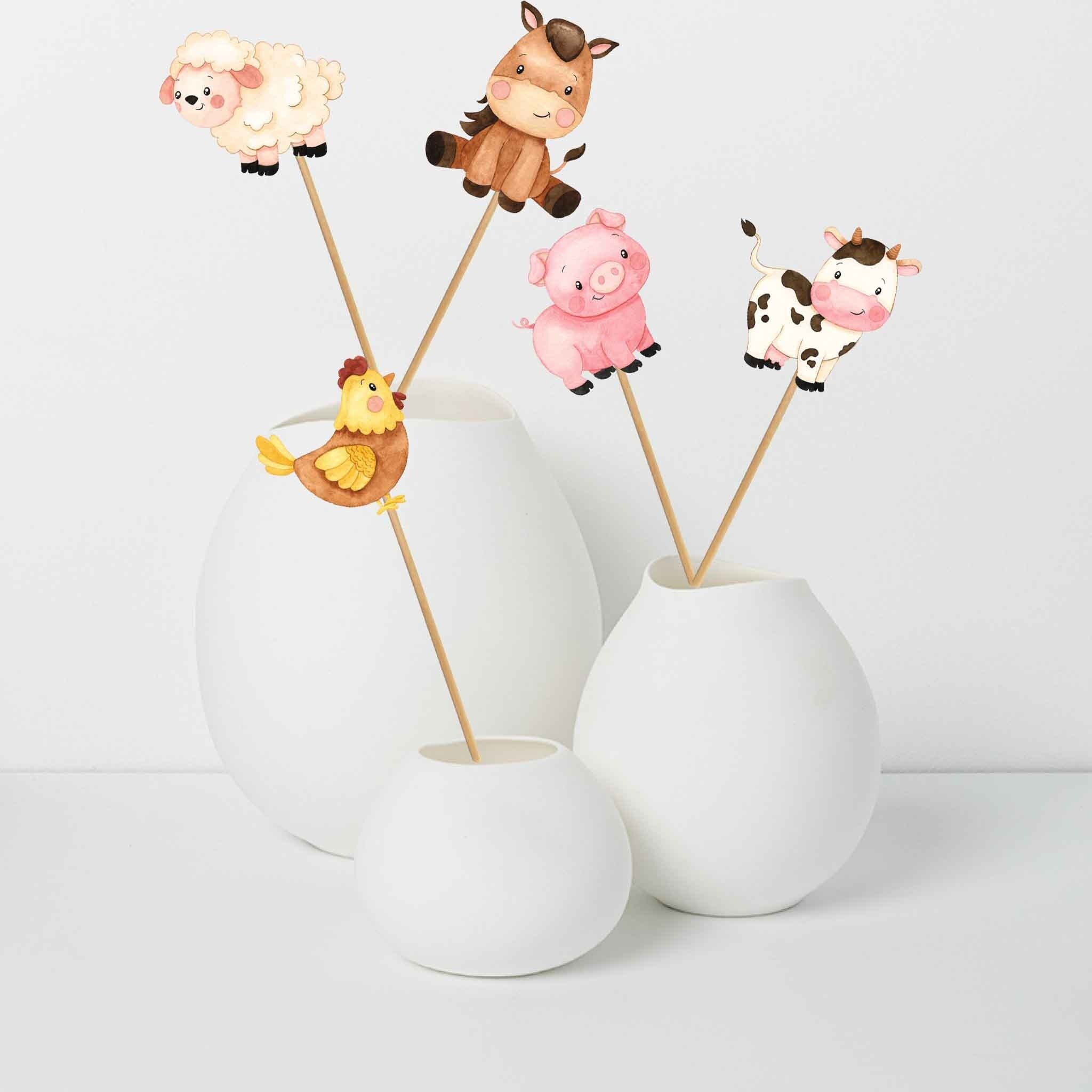 Set of 5 Farm Animals Centerpieces – Perfect for Baby Showers and Birthday Parties
