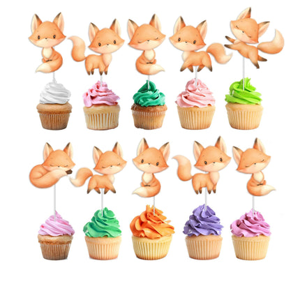Charming Fox Cupcake Toppers - Bring a Dash of Woodland Wonder to Your Party!