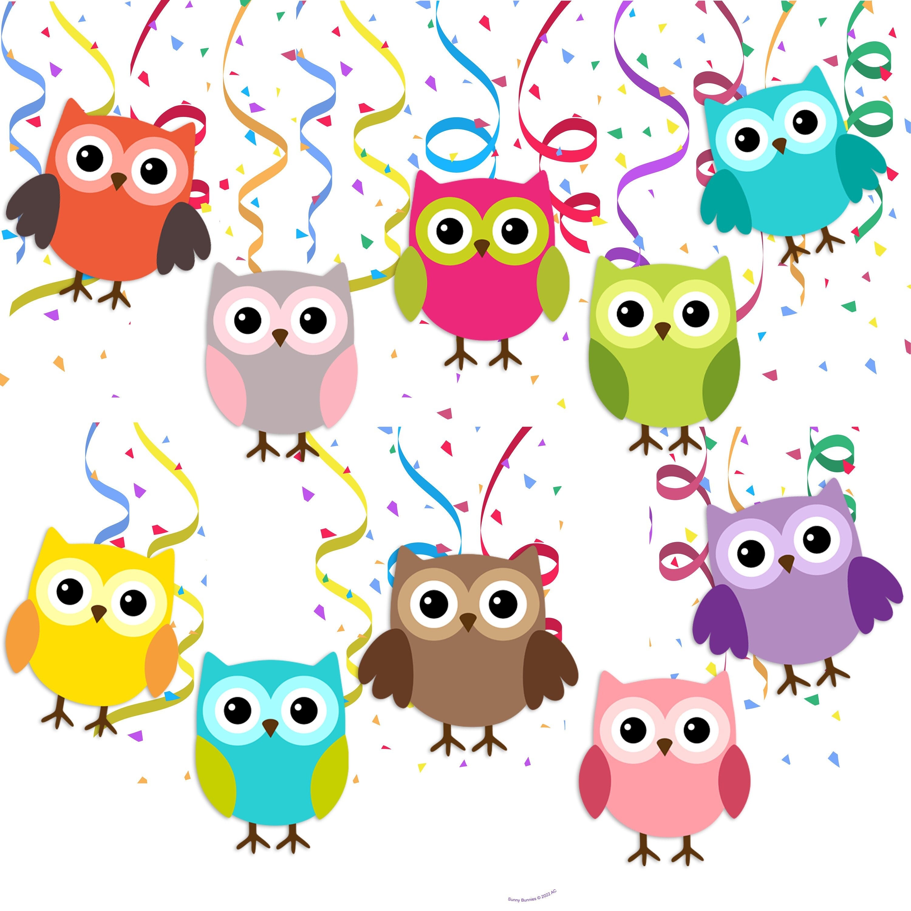 Enchanted Woodland Owl Swirls - 10pcs Whimsical Party Decorations Set