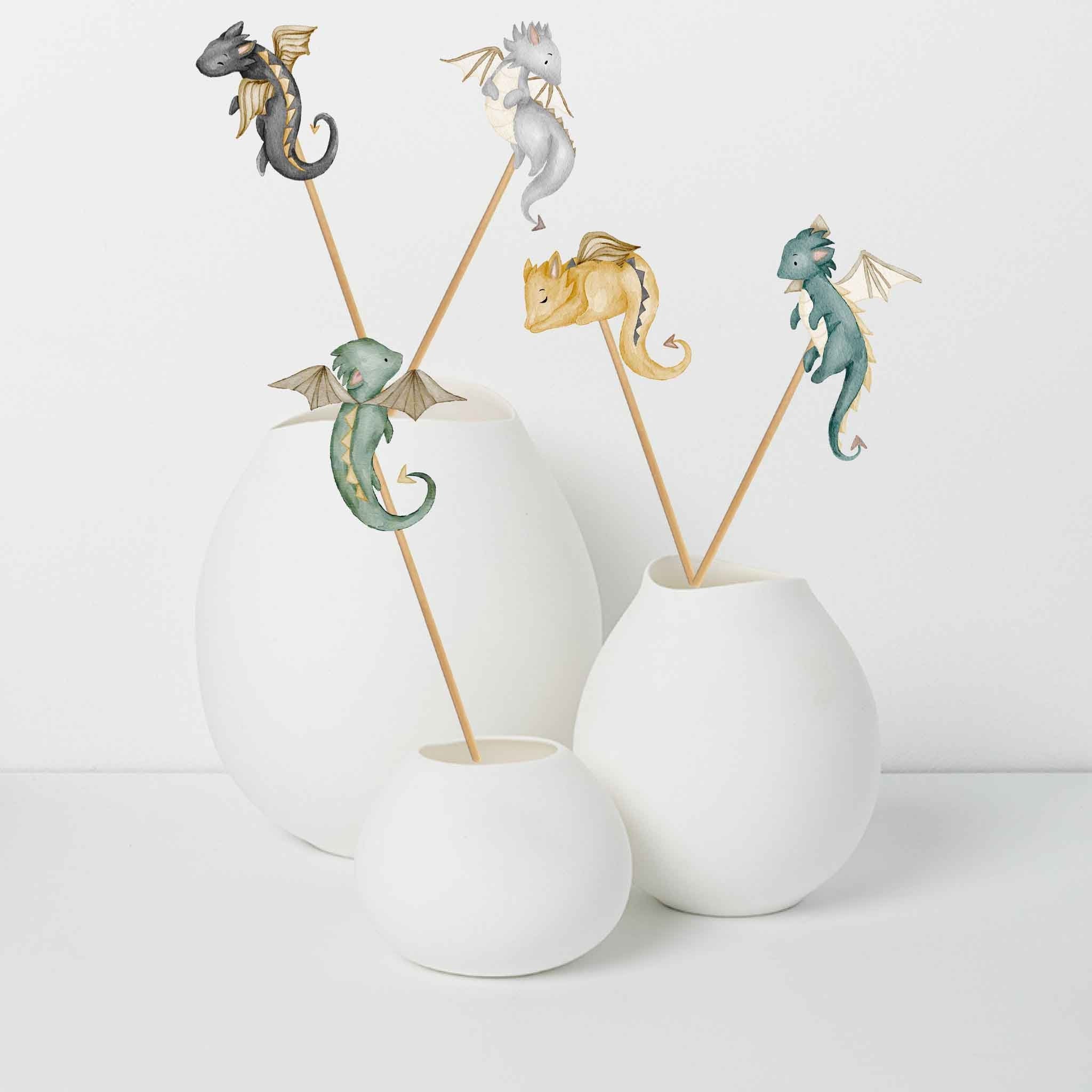 Set of 5 Dragon Centerpieces – Perfect for Baby Showers and Birthday Parties