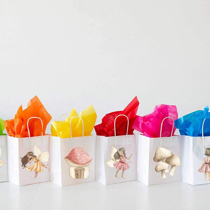6 Pcs Fairy Party Favor Bags Stickers | Garden Fairies Birthday Party Supplies | Boho Fairy Birthday Decorations Favors