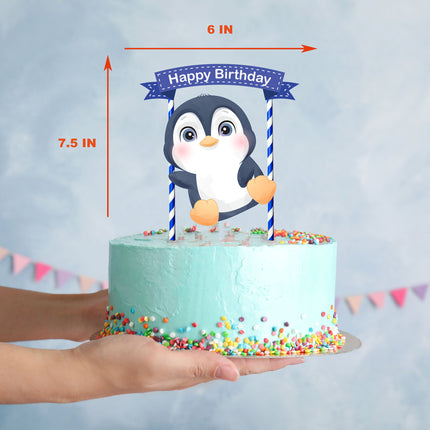 Chilly Celebration - Adorable Winter Penguin Cake Topper for Birthday Parties