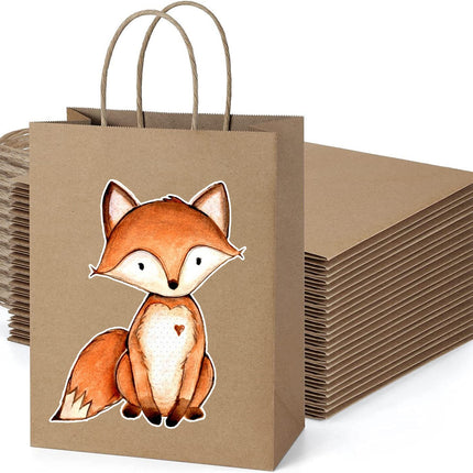 6 Pcs Woodland Animals Party Favor Bags | Forest Animals Birthday Party Supplies | Fox | Bear Animals Birthday Decorations Favors