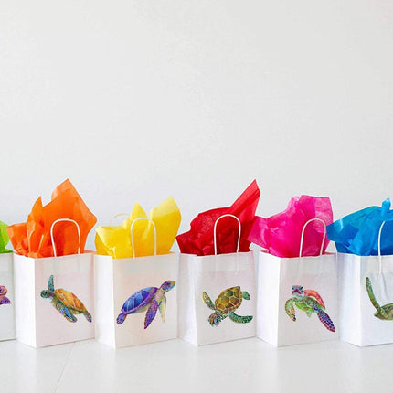 6 Pcs Turtles Underwater Party Favor Bags | Under The Sea Birthday Party Supplies | Ocean Animals Birthday Decorations Favors