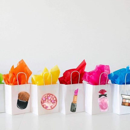 6 Pcs Beauty Make up Party Favor Bags Stickers | Spa Birthday Party Supplies | Makeup Birthday Decorations Favors