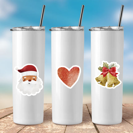 Festive Christmas Stickers Collection - Set of 20 Assorted Holiday Decals for Cheerful Seasonal Crafting and Decoration