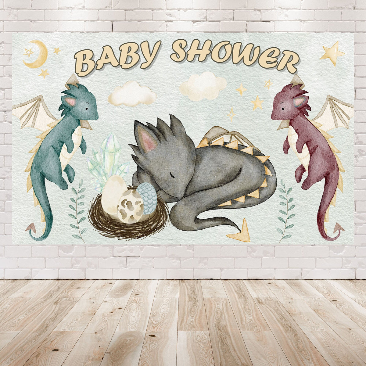 "Dreaming Dragons" Baby Shower Backdrop