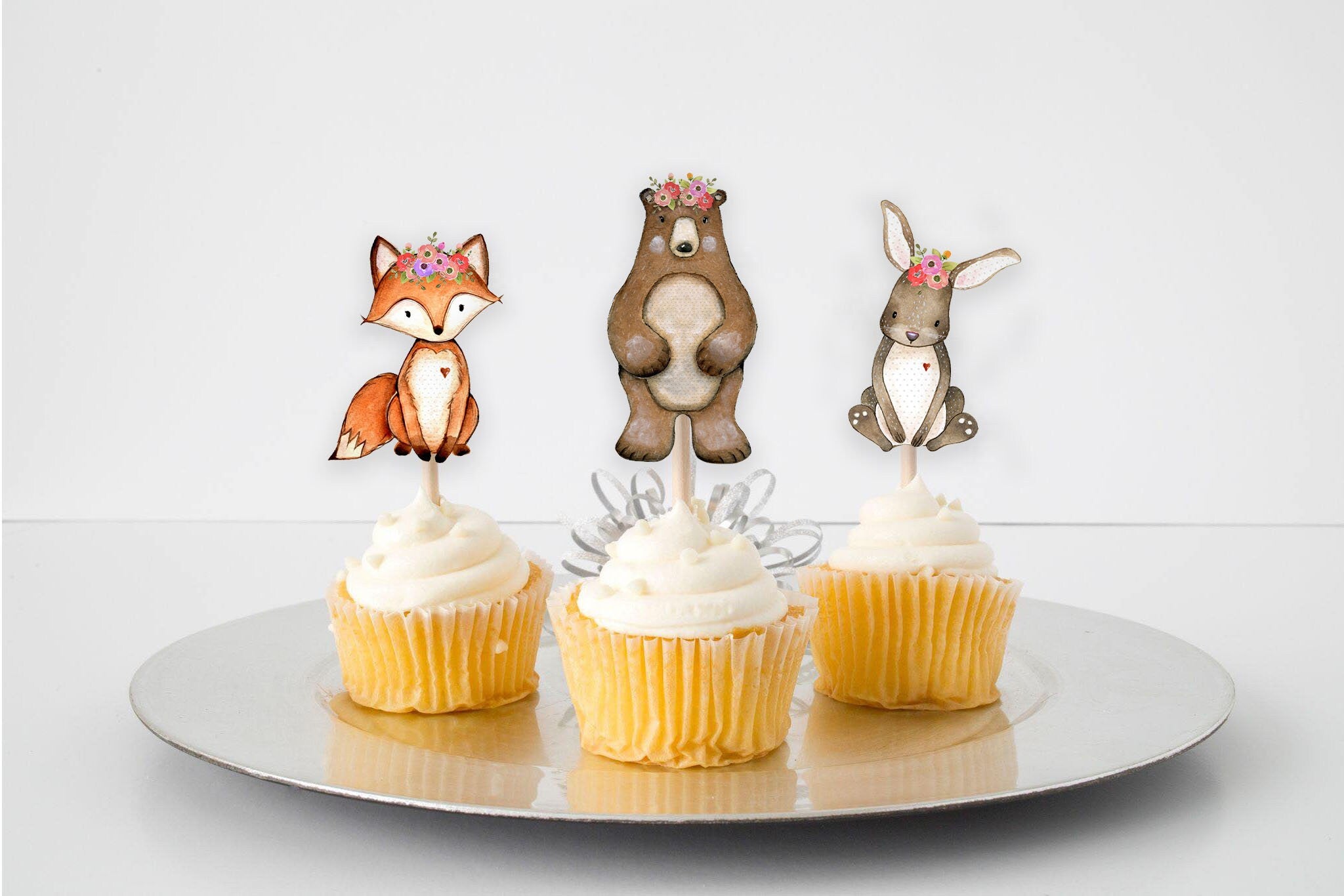 Enchanted Woodland Set Of 10 Cupcake Toppers