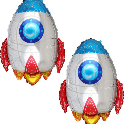 Rocket Foil Balloon for Birthday Decorations or Baby Shower Space Party Theme Mylar Balloon